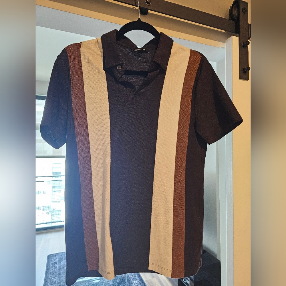 Express striped polo
